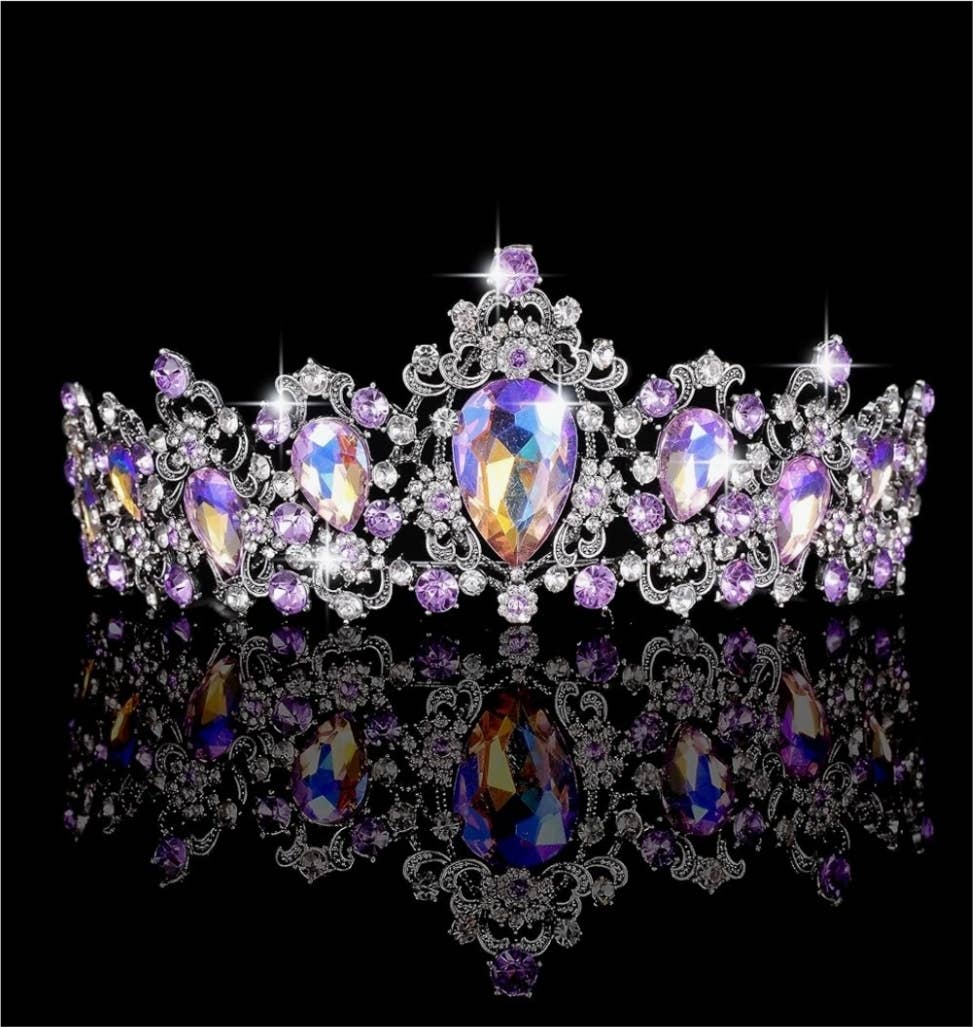 Baroque Purple Crystal Rhinestone Head Piece Accessories