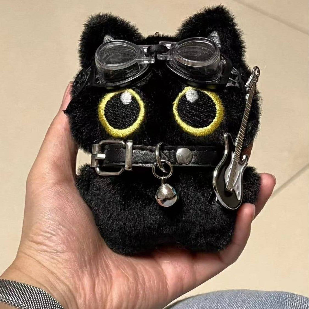 Punk Black Cat Plush Toy Keychain Gift For Girls