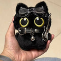Punk Black Cat Plush Toy Keychain Gift For Girls