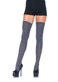 Heather rib knit thigh highs