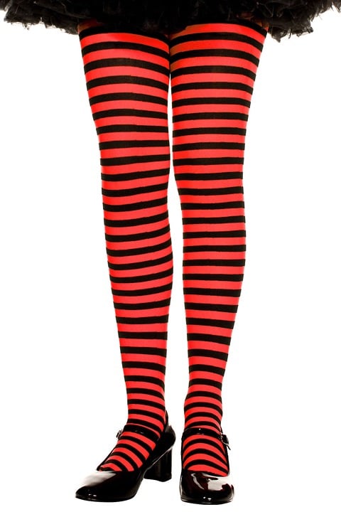 Red Children Striped Tights
