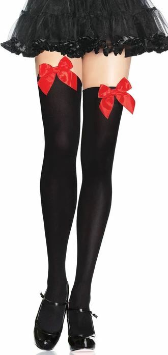 Black high thigh red bow