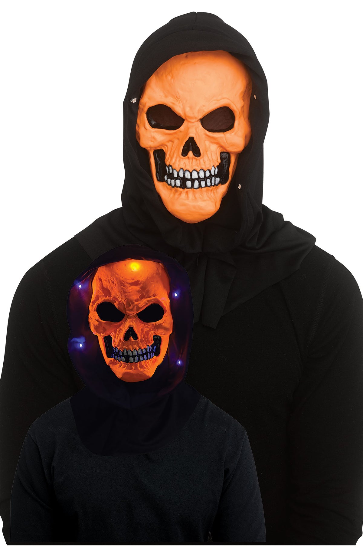 Orange neon skull