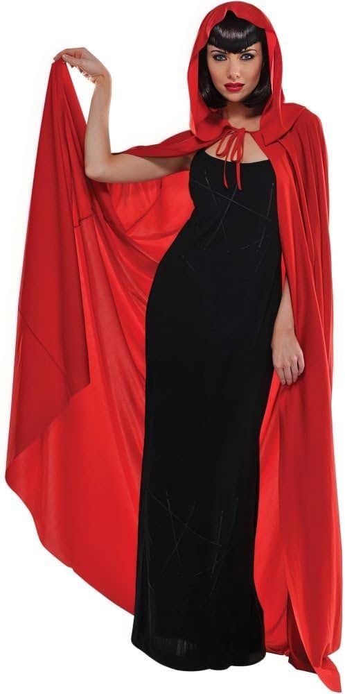 Full length hooded red cape