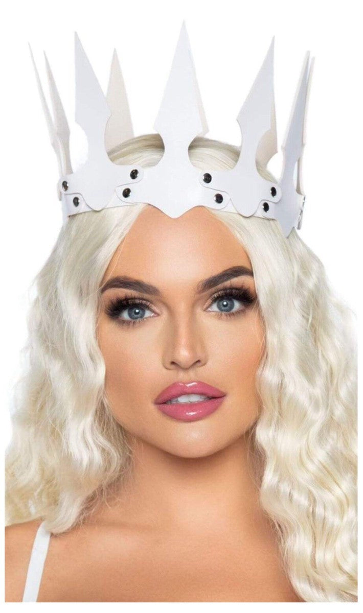 Leather spiked crown