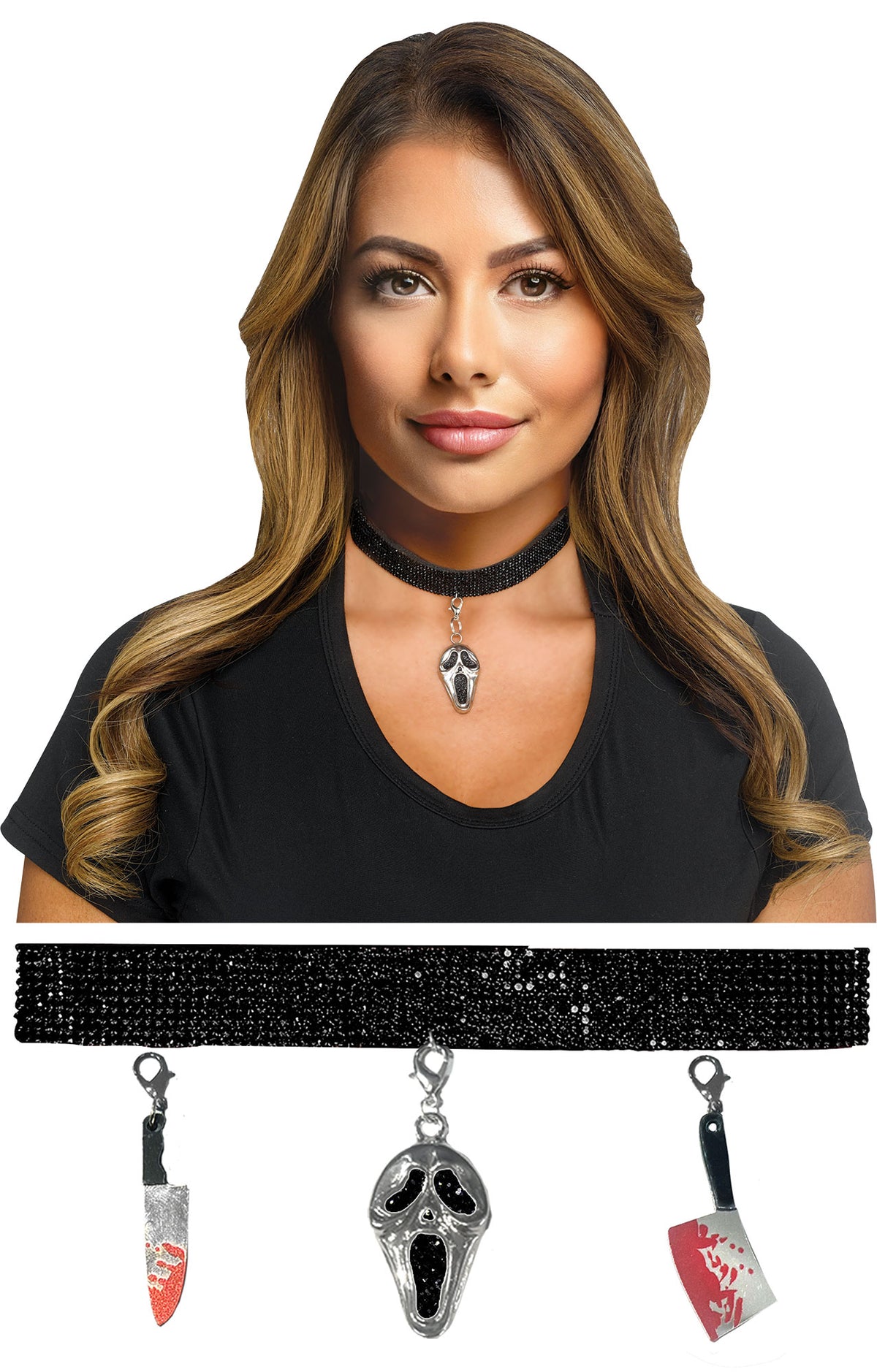 Ghost face bling choker
