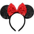 Black headband red bow