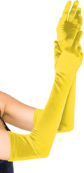 Extra long Satin gloves yellow
